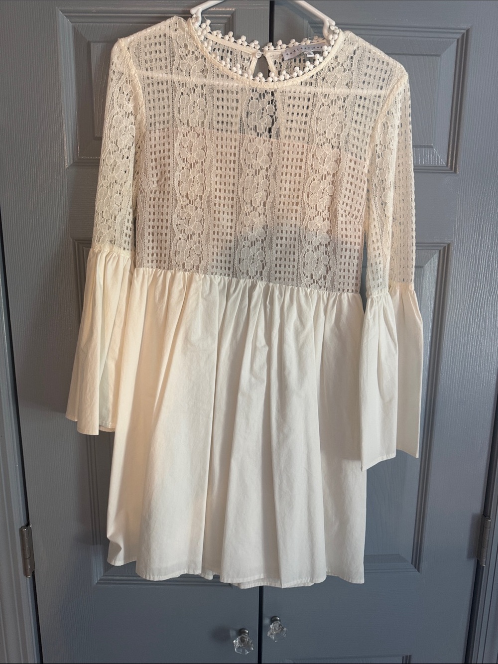 Endless Rose Cream Lace Yoke Tunic